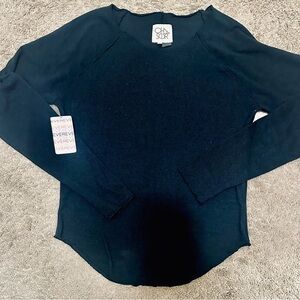 NWT Chaser True Black Seamed Thermal Raglan